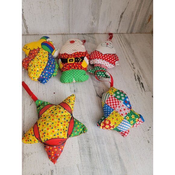 Patchwork variety santa star horse bird ornament Xmas set - Picture 6 of 6